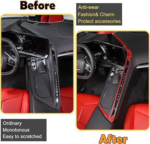 Miniatura 2 de Kit de decoración para decoración de interiores con interruptor de CA de fibra de carbono real suave 3D compatible con Corvette C8 Stingray Z06 Z51