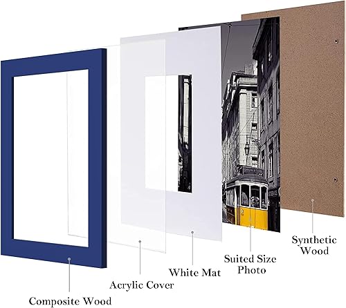 Vista 145 de eletecpro Juego de 10 marcos de fotos de 8 x 10 pulgadas, collage de fotos, decoración de pared, fotos de 5 x 7 con paspartú o de 8 x 10 pulgadas