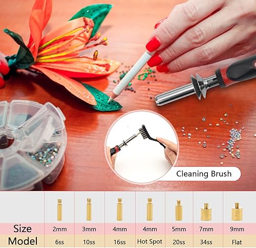 Vista 11 de Catcan Herramienta aplicadora de hotfix, kit de aplicador de diamantes de imitación Hotfix Bedazzler con 2 cajas de herramientas selectoras