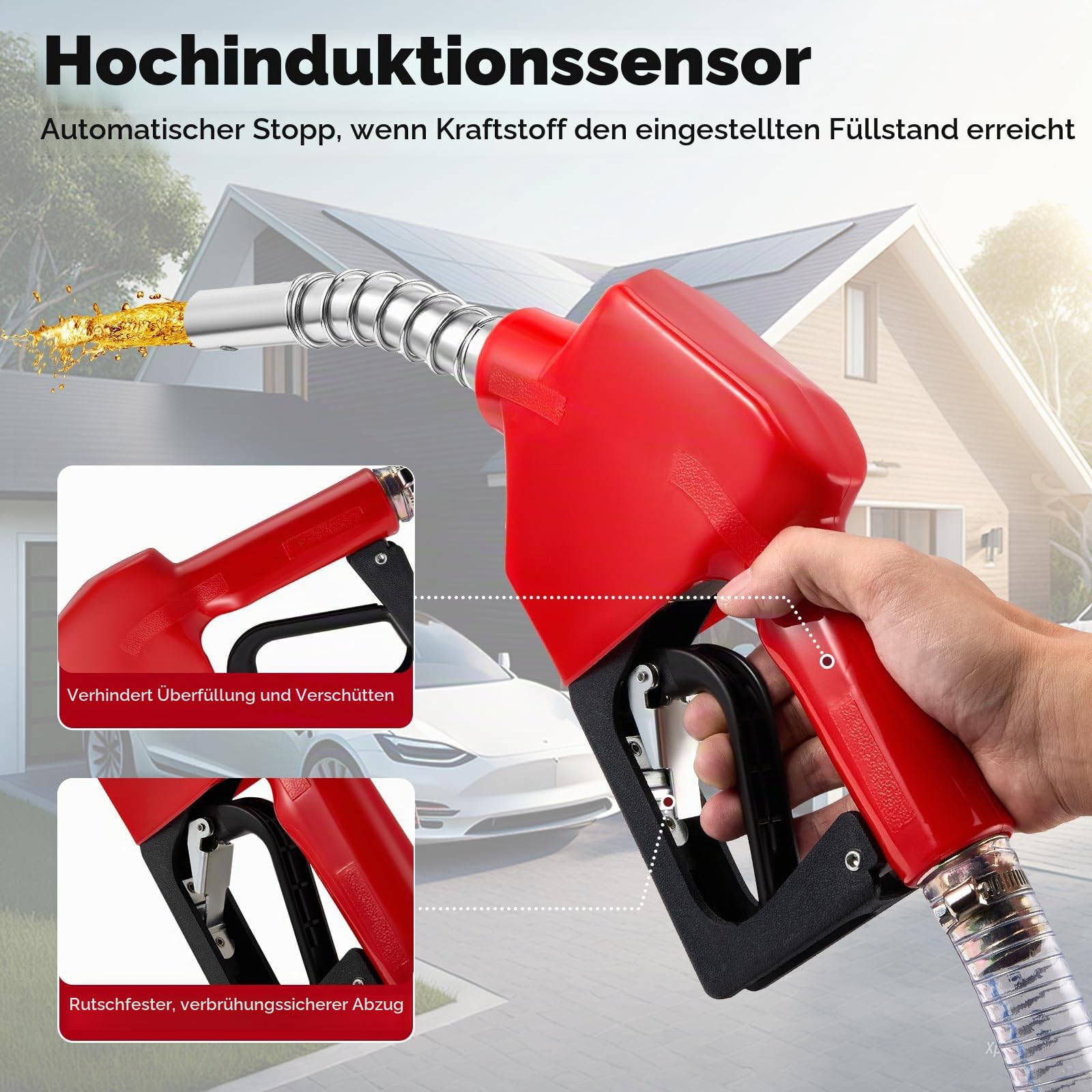 Kidken Dieselpumpe Elektrische 12 V: 40 L/min 200W Tragbare Kraftstoff-Förderpumpen mit Zapfpistole, Filter & Schläuchen, Selbstansaugendes Kraftstoffpumpe Set für Diesel, Biodiesel, Kerosin