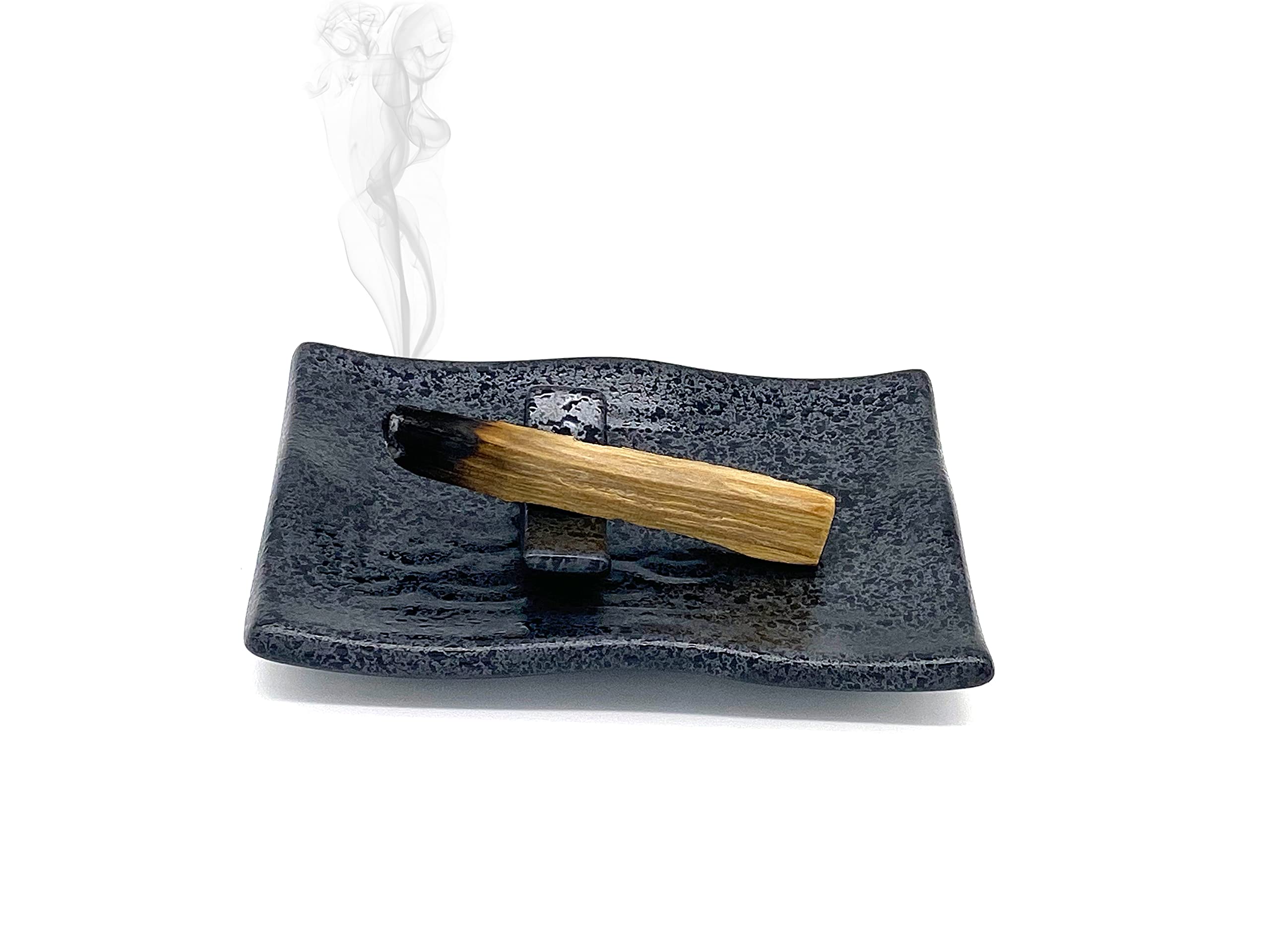 TOBOHU Black Rectangle Ceramic Palo Santo Stick Holder, Palo Santo Burner