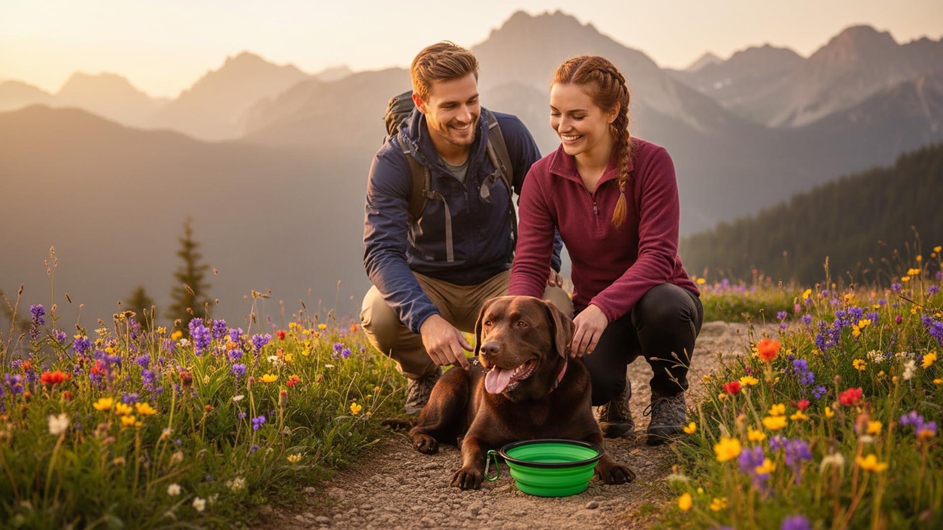 Silikon Faltbarer Haustierfutter Wasser-Futterspender Faltbarer Reisenapf für Hund und Katze, Outdoor Tragbar (Grün)