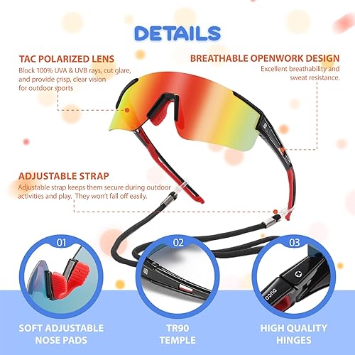 Miniatura 4 de DUCO Gafas de sol polarizadas de ciclismo para hombres y mujeres UV400 Béisbol Bicicleta de Montaña Correr Pesca Gafas de sol DC0069