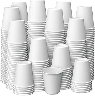 Prestee 500 Pack 3oz Small Paper Cups - Disposable Paper Cups, Paper Coffee Cups for Espresso Hot Cups, Disposable Mini Bathroom Cups, Disposable Mouthwash Cups, Small Snack Cups for Water, Small Cups