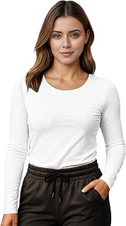 NY Threads Womens Under Scrub Slim Fit Long Sleeve T-Shirt Underscrub Comfort Tee