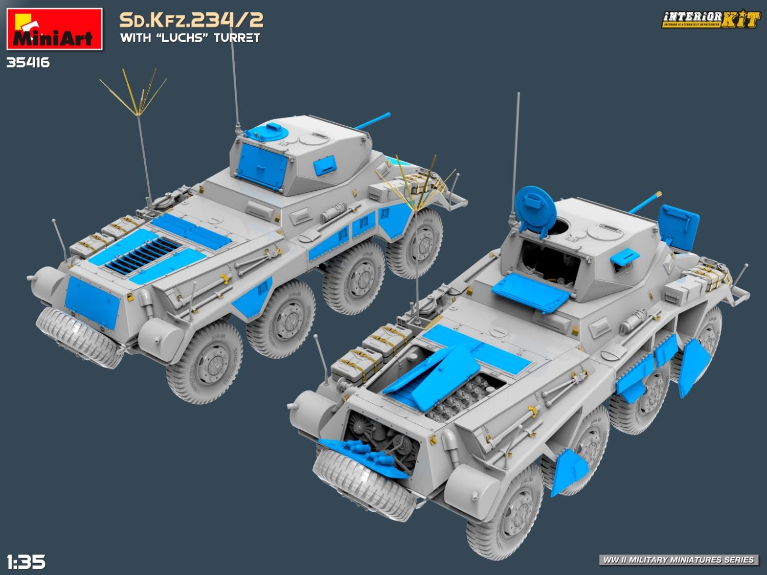 (MIN35416) - Miniart 1:35 - SD.Kfz.234/2 with 'Luchs' Turret (INT Kit)