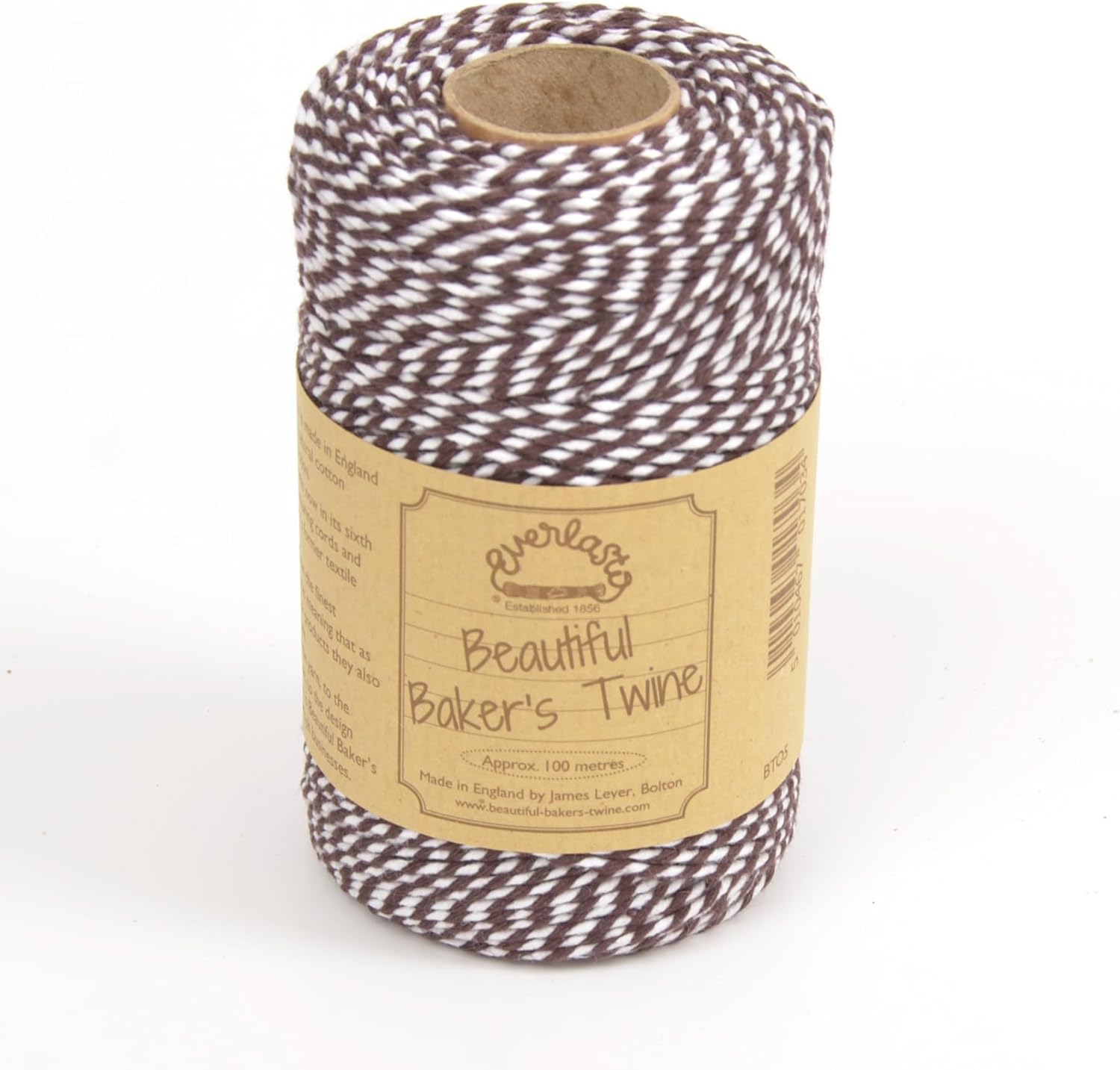 "BEAUTIFUL" COTTON BAKERS TWINE - 30 COLOURS - 100M (BROWN, 100M)