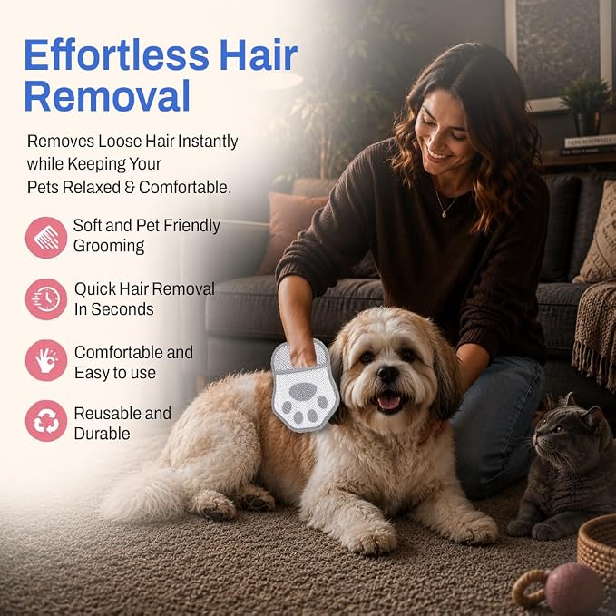 Guante electrostático para remover pelo de mascotas miniatura 7