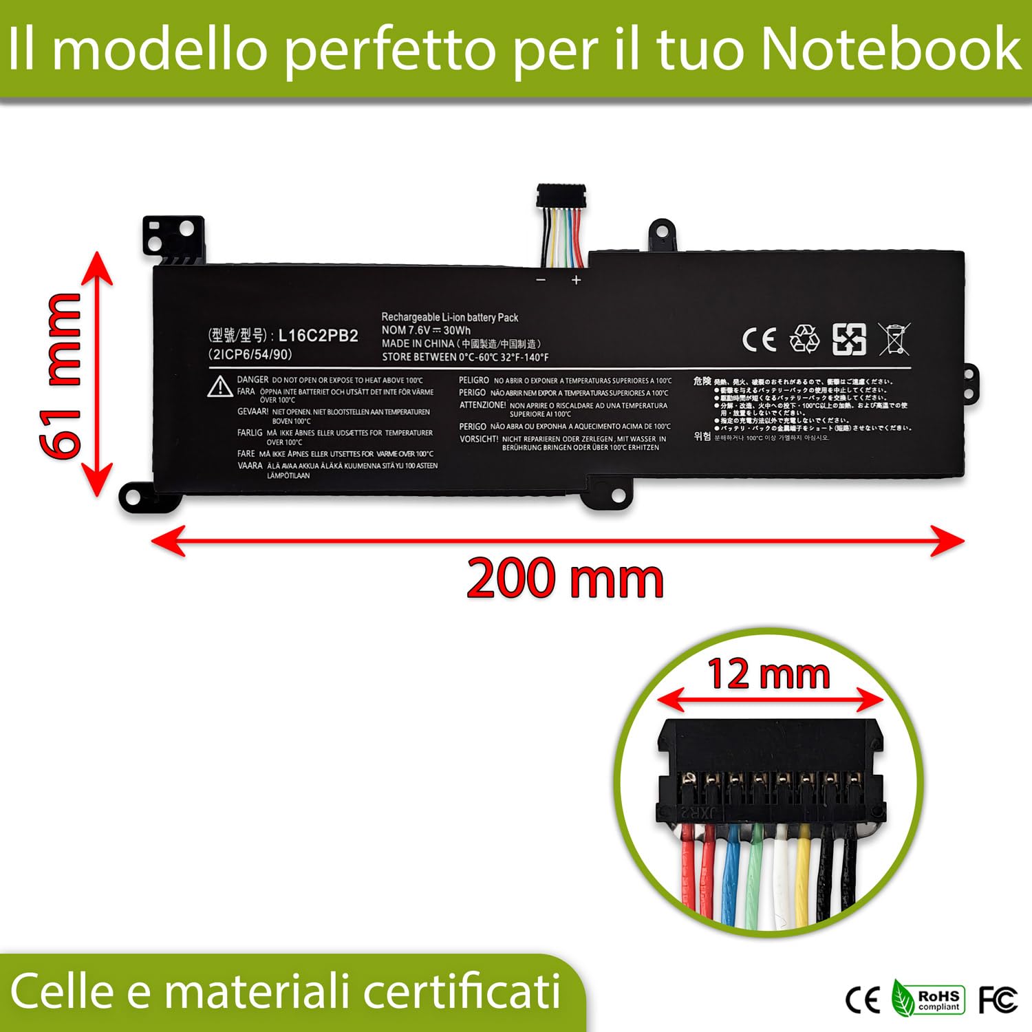 Batteria L16L2PB2 L16C2PB2 L16M2PB2 compatibile con Notebook Lenovo 3950mAh | Laptop IdeaPad Serie 320, 330, S145 V14 V15 V320, 320-14AST, 320-14IAP, 320-14IKB, 320-14ISK, 320-15IKB, 320-17IKB, 330-15IKB
