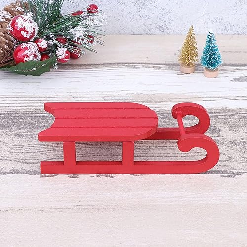 Miniatura 7 de TOYANDONA 2 piezas de trineo de madera, decoración blanca, decoración de mesa de comedor, accesorios para el hogar, mini trineo, decoración de