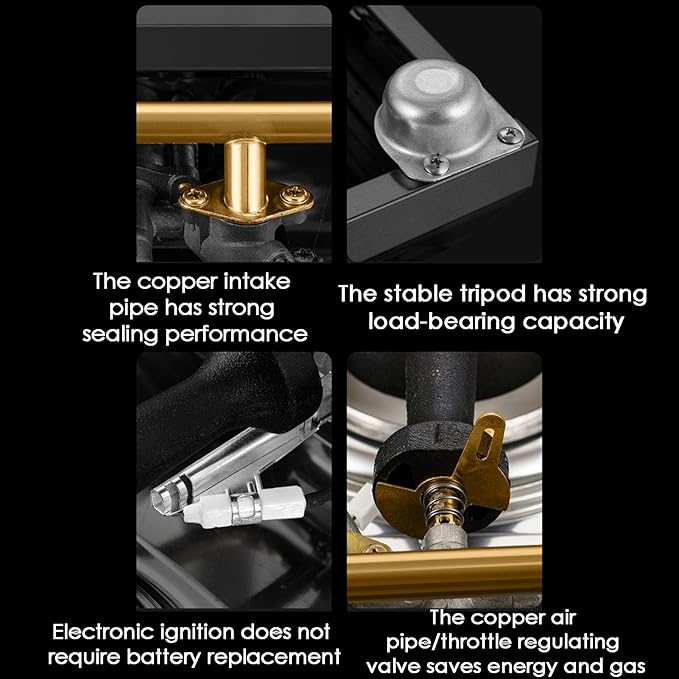 Estufa de Gas 3 Puestos con Protección de Apagado y Capacidad de Carga 300 kg miniatura 8
