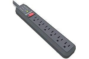 Kensington 15Ft Cord Power Strip: Guardian 6 Outlet Surge Protection