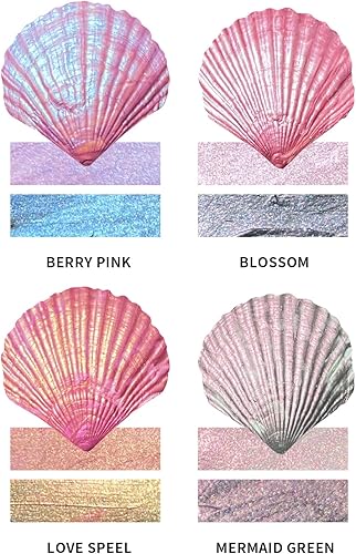 Miniatura 2 de CSY art gallery Juego de pintura acrílica metálica con efecto iridiscente de dos tonos, color rosa, botella de 2 onzas, pigmento rico a base de