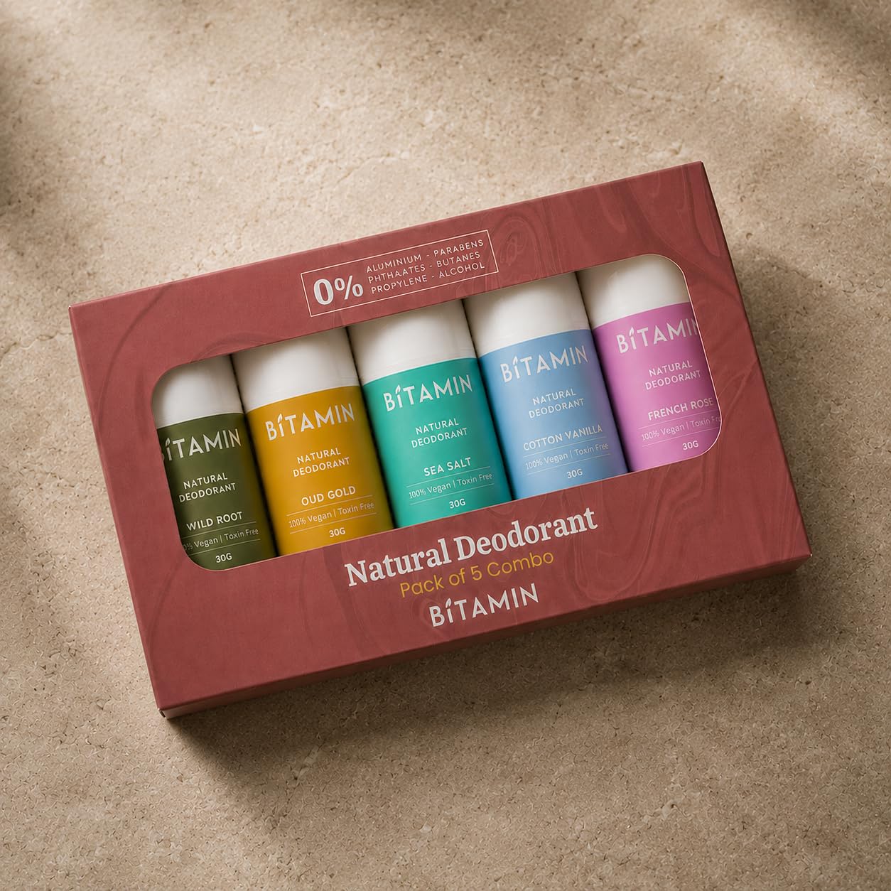 Bitamin Natural Deodorant Underarm Roll On with 5% Vitamin C | Natural Deodorant for Men & Women | Made in India | No Aluminium, No Alcohol, No Parabens & No Triclosan | 8 Hour Odour Control | 30g Each (Ultimate Gift Box pack of 5)-picture-30