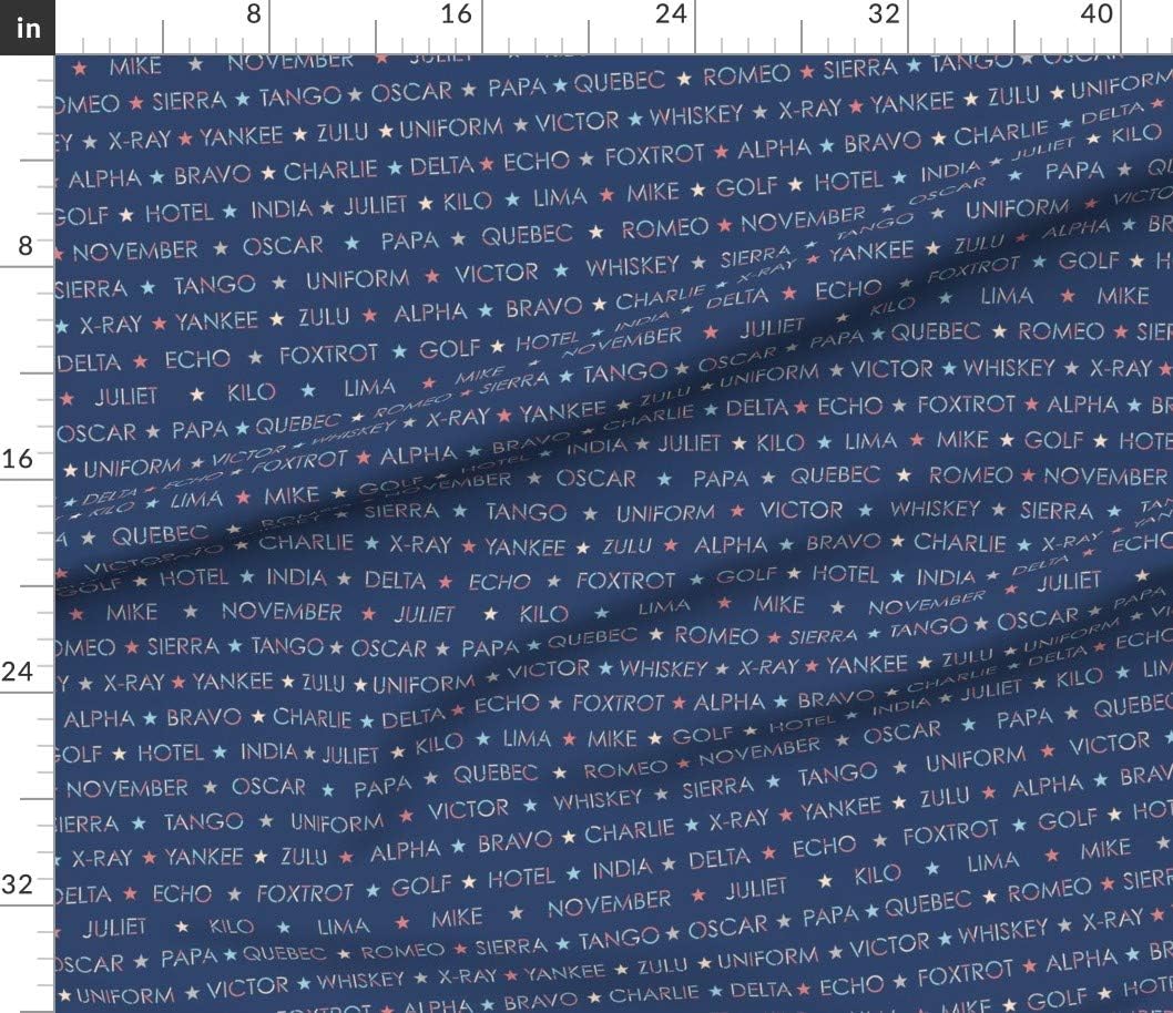 Spoonflower Fabric - Nautical Navy Aviation Radio Trendy Printed on Petal Signature Cotton Fabric by The Yard - Sewing Quilting Apparel Crafts Decor