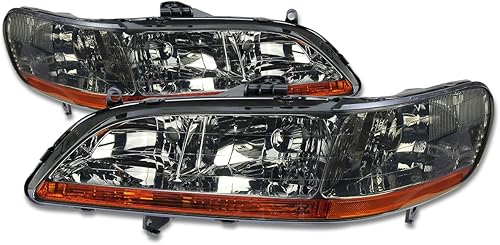 Miniatura 9 de DNA MOTORING - Par de faros delanteros compatibles con Honda Accord 98-02, negrotransparente, HL-OH-HA98-BK-CL1