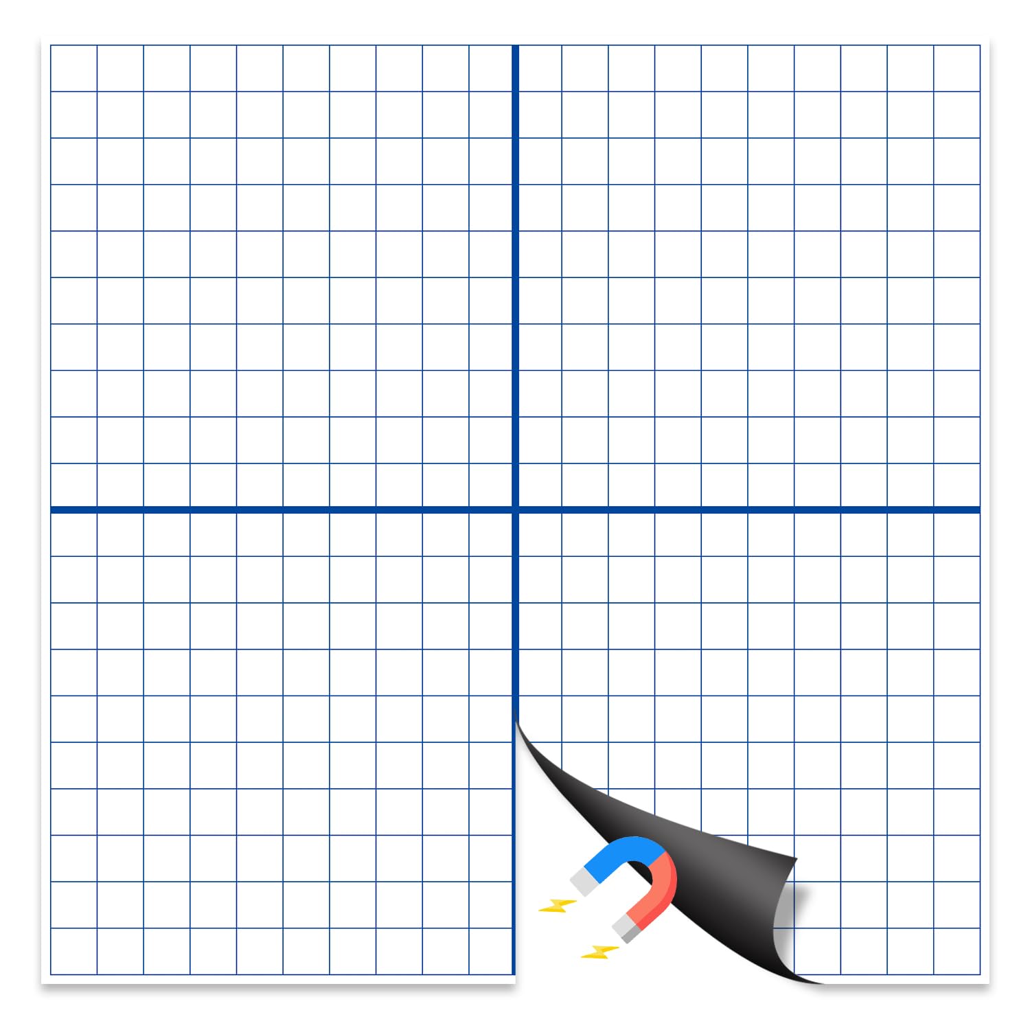 Magnetic Dry Erase Grid, 26"x26" - Reusable XY Coordinate Graph Board for Math Graphing, Classroom & Homeschool Learning, Write-On & Wipe-Off, Ideal