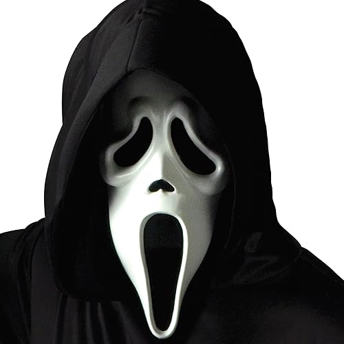 Ghost Face Mask With Shroud - White