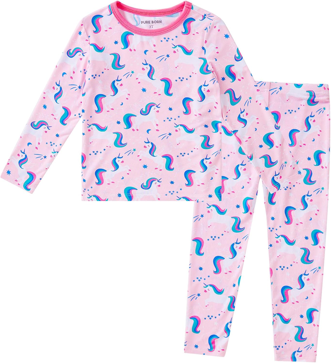 pureborn Baby Toddler Kids Viscose from Bamboo Pajamas Set Pjs 2pcs 18M-8Y