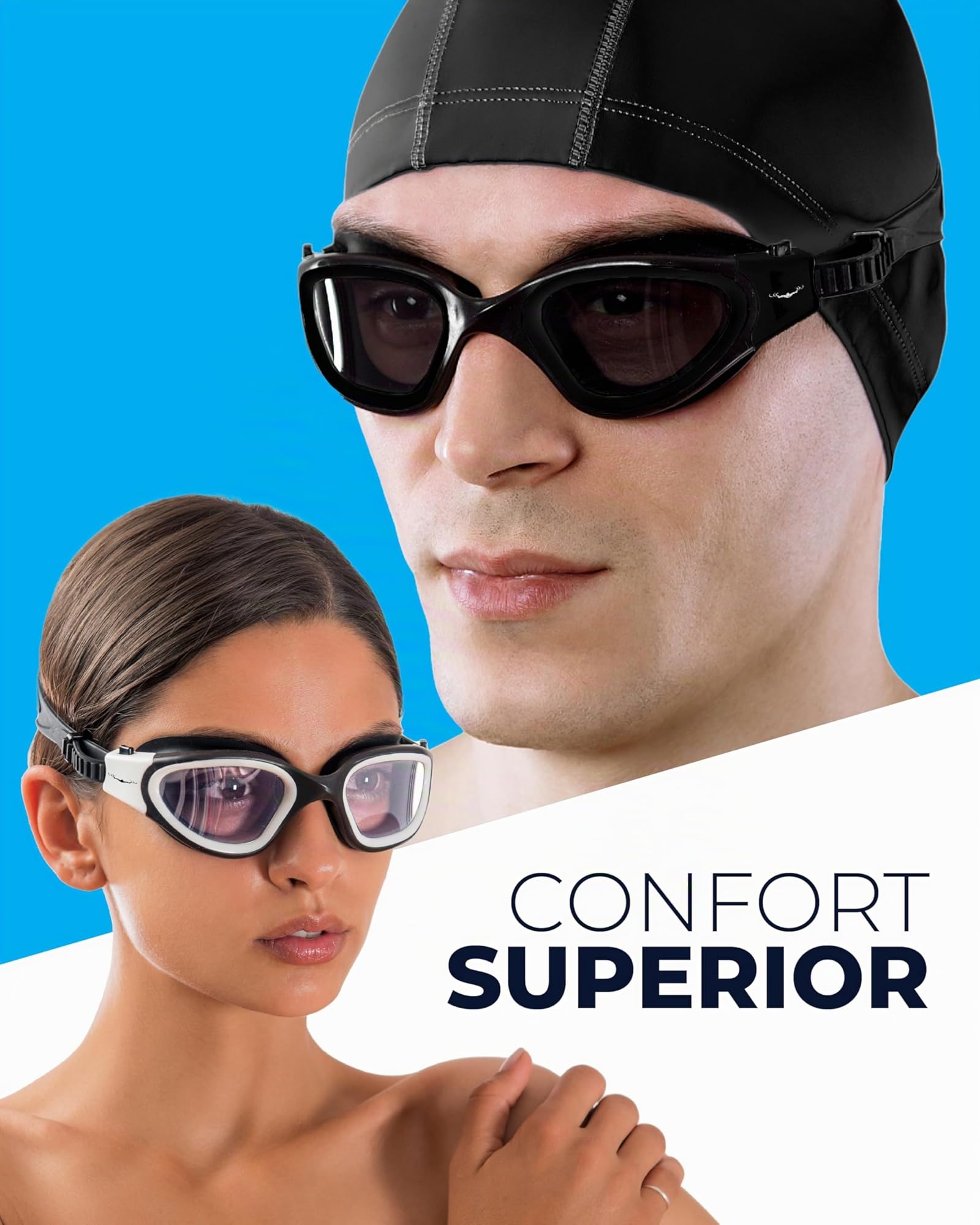 AqtivAqua Gafas de Natación DX Anti Vaho Sin Fugas Visión Amplia