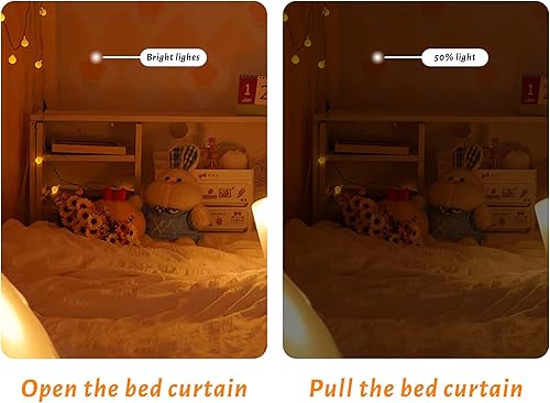 Miniatura 6 de Cortinas opacas para dormitorio individual y individual, litera, a prueba de polvo, para debajo de la cama, cortinas de privacidad, 2 paneles