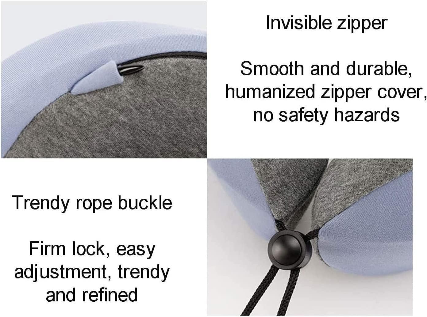 Travel Pillow, Memory Foam Neck Travel Pillow, Airplane Neck Pillow Travel for Adults, Perfect Travel Neck Pillow, Airplane Pillow for Flight (Color : Gray)