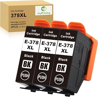 JoyPrinting 378XL Compatible 378 378XL Ink Cartridges Replacement for Expression Photo XP-8500 XP-8505 XP-8600 XP‑8605 XP-8700 XP-15000 (3-Black)