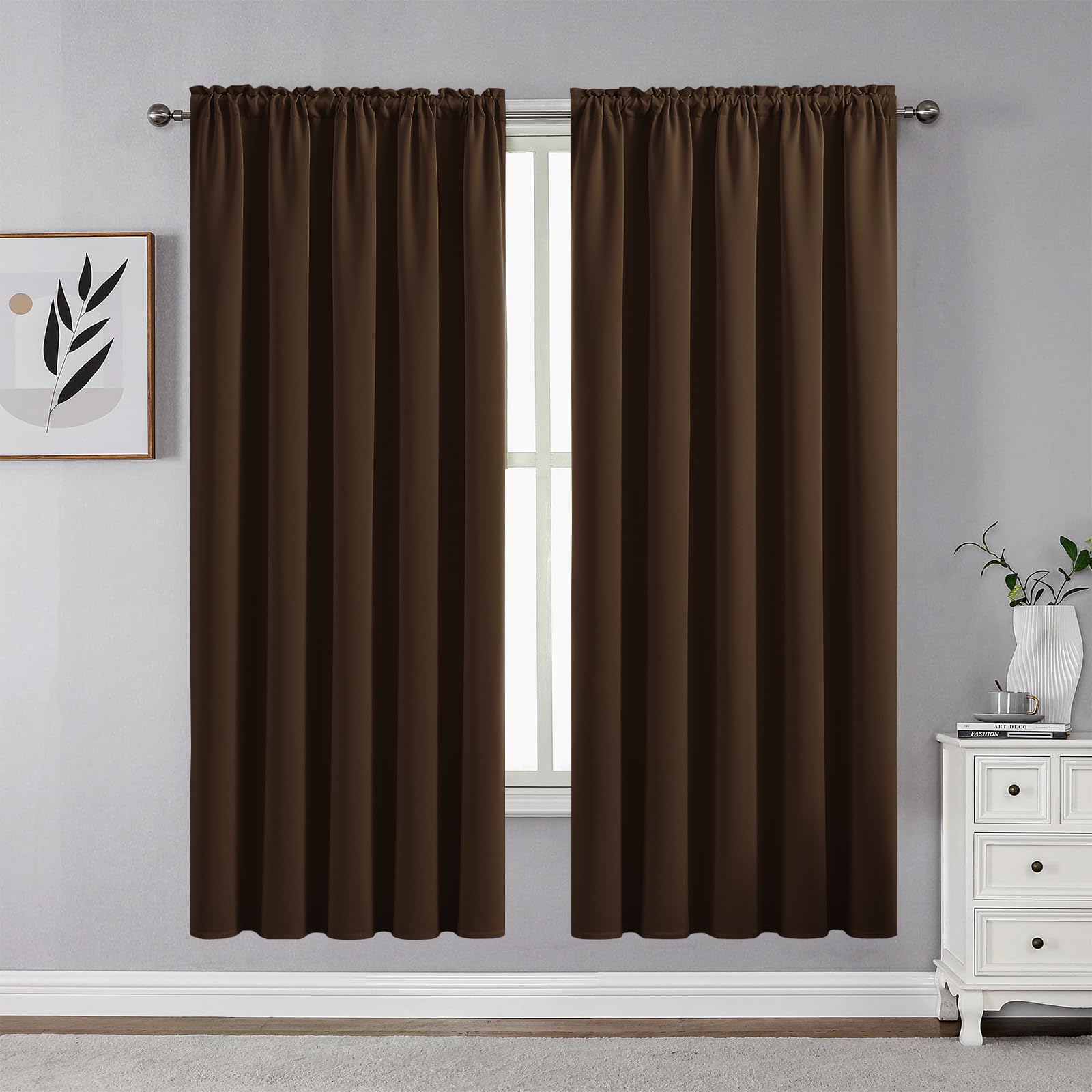 CUCRAF Blackout Curtains 63 inch Length 2 Panels Set