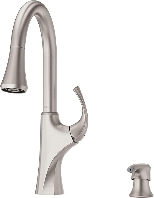 Pfister F-529-7MRGS Miri 1-Handle Easy Install Pull-Down Kitchen Faucet with Soap Dispenser, Spot Defense Stainless Steel Pfister F-529-7MRGS Miri 1-Handle Easy Install Pull-Down Kitchen Faucet with Soap Dispenser, Spot Defense Stainless Steel