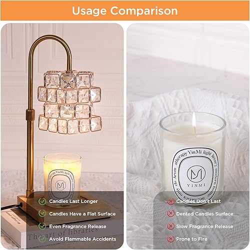 Miniatura 4 de STARNOONTEK Lámpara calentadora de velas, atenuador de 4 engranajes y calentador de velas eléctrico de altura ajustable con 2 bombillas, compatible