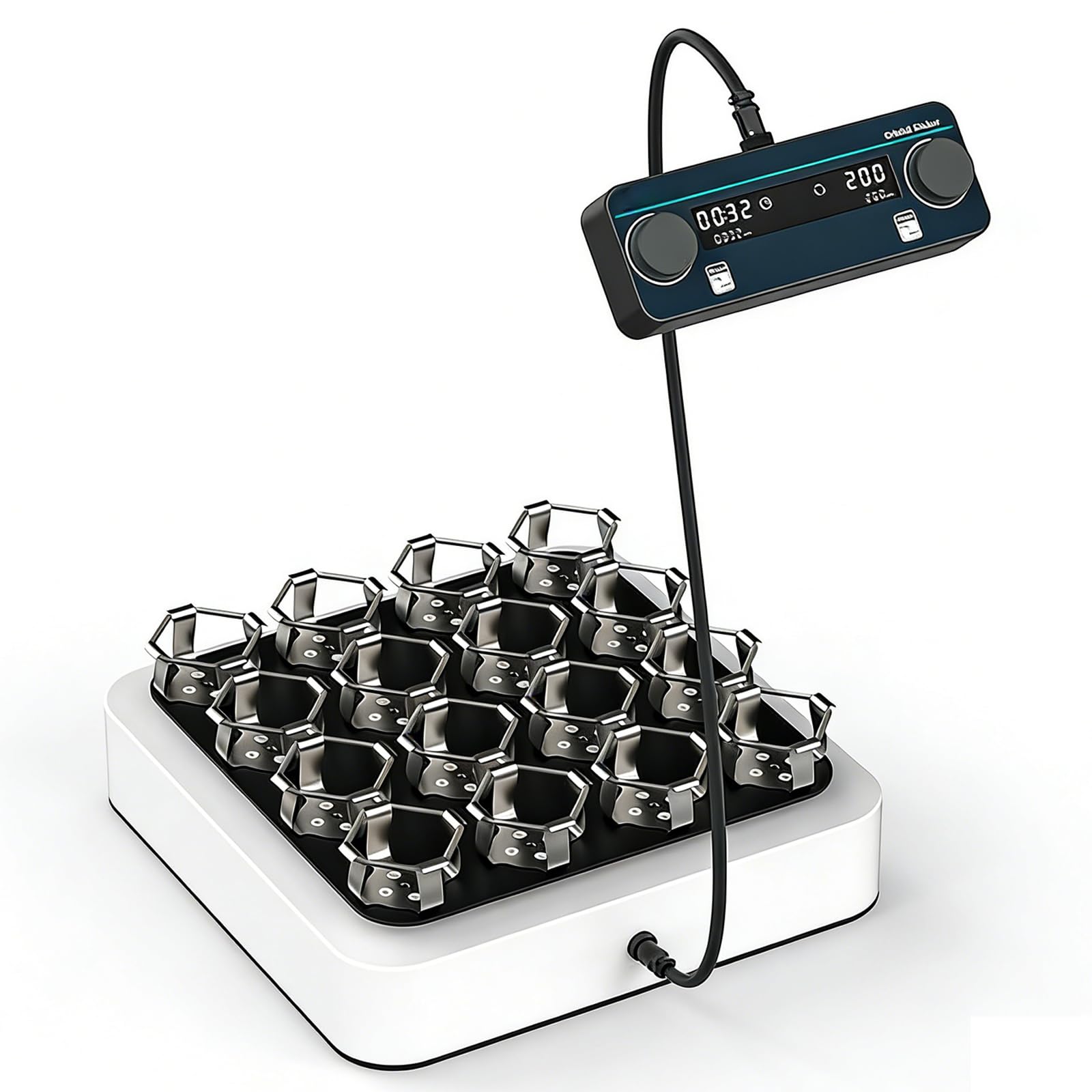 Digitaler Orbital-Shaker-Mixer, geteilte Laborausrüstung, 320 mm Tablett für 250 ml/100 ml Flaschen, 40–200 U/min, Timer 1 min – 23 h 59 min für experimentelle Forschung