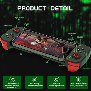 Joso D3 Wireless Mobile Gaming Controller 1 Black + 1 Gray