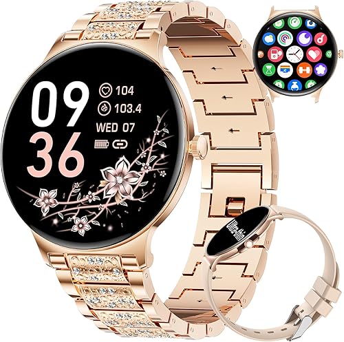 LIGE Reloj inteligente para mujer (2 bandas), 1.43 pulgadas HD AMOLED Slim Smartwatch para Android iOS, rastreador de fitness con más de 120 modos