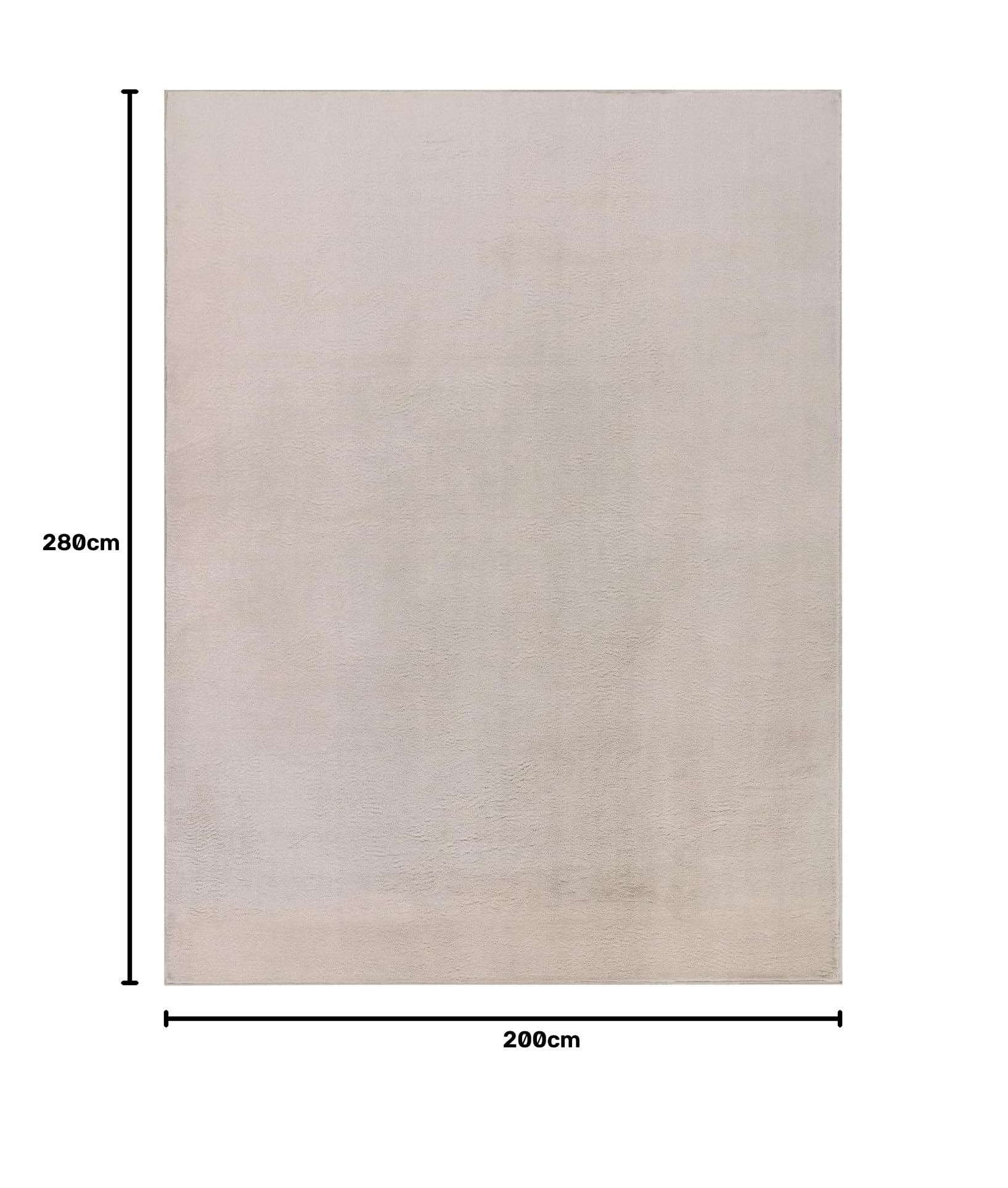 TT Home Wohnzimmer Teppich Hochflor Langflor Kunstfell Weich Modern Unifarben Flauschig, Farbe:Beige, Größe:200x280 cm