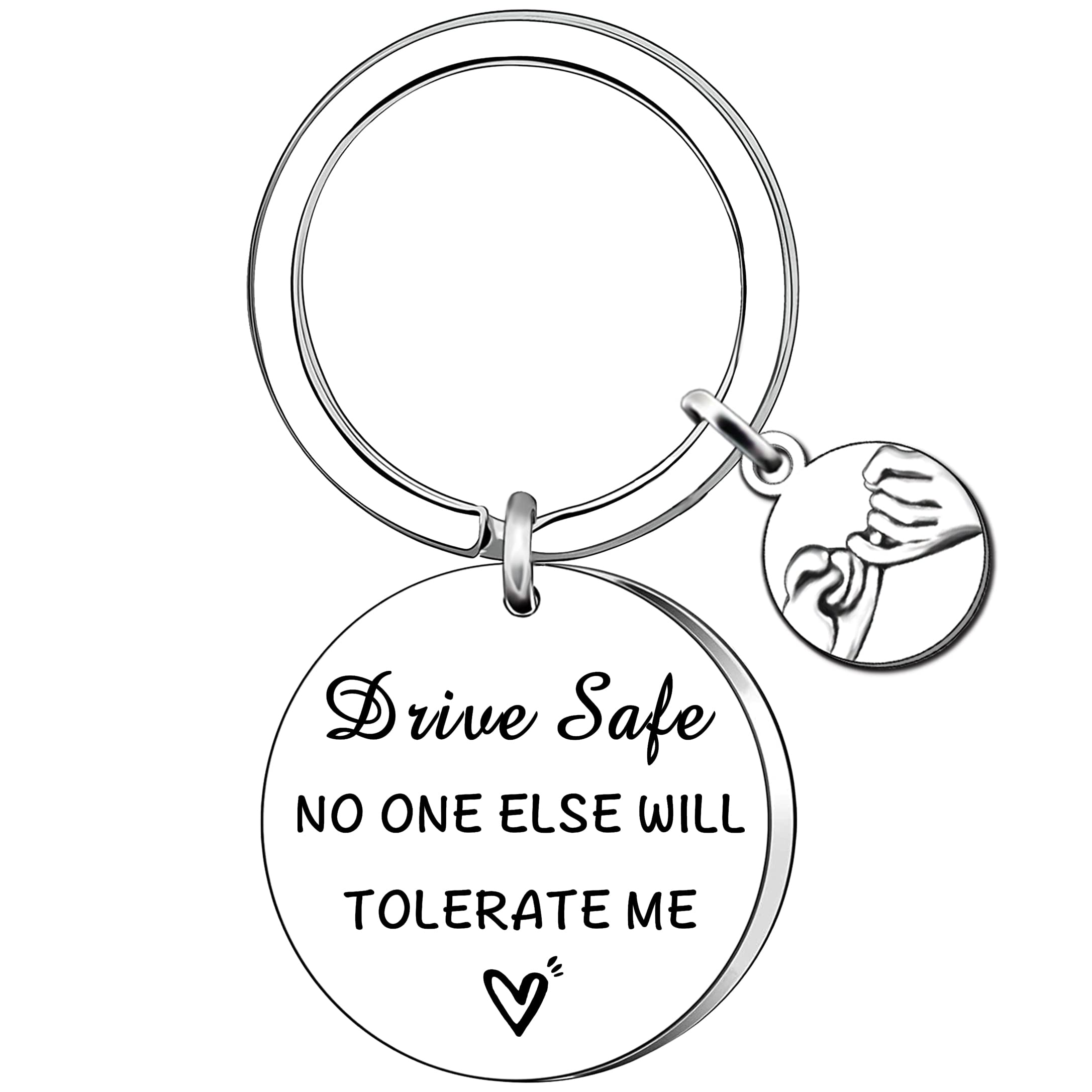 Portachiavi Drive Safe In Acciaio Inox Con Incisione Ti Amo - Regalo Per Marito, Fidanzato, Autista - 4