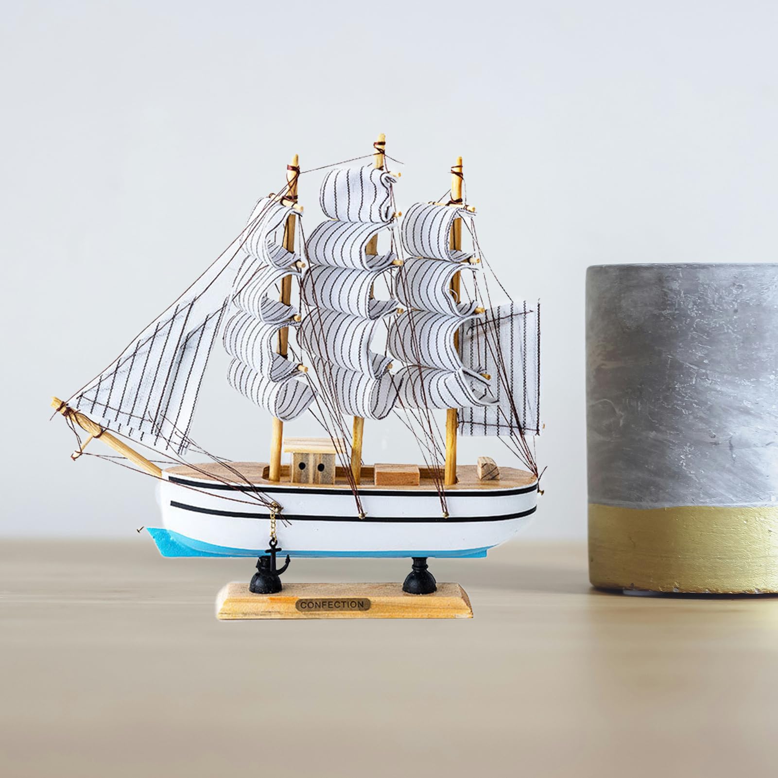 Modello di barca a vela, decorazione marittima, decorazione marittima, 34 cm, per scrivania, ufficio, soggiorno, camera da letto, ufficio (30 cm)