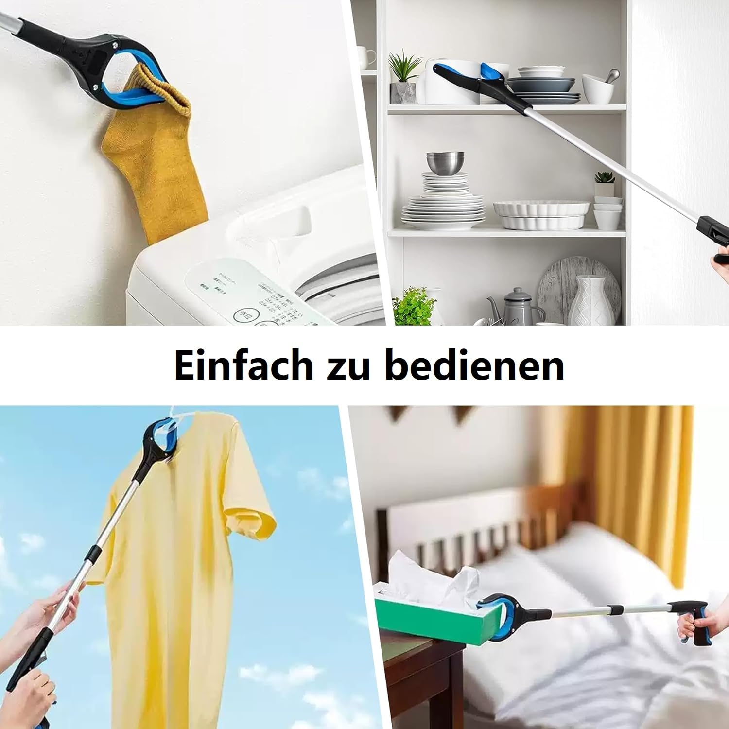 Szczypce chwytakowe dla seniorów, 2 sztuki, 83 cm z końcówkami magnetycznymi i głowicą obracającą się o 360°, ergonomiczne szczypce chwytające z antypoślizgowym pazurem, chwytak dla seniorów