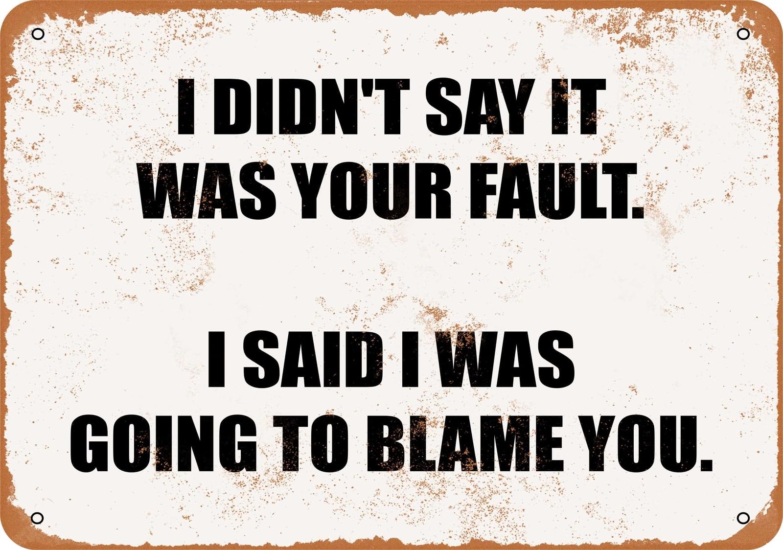 Miaomansenstore Metal Sign - I Didn't Say It Was Your Fault - Vintage Look Home Decor