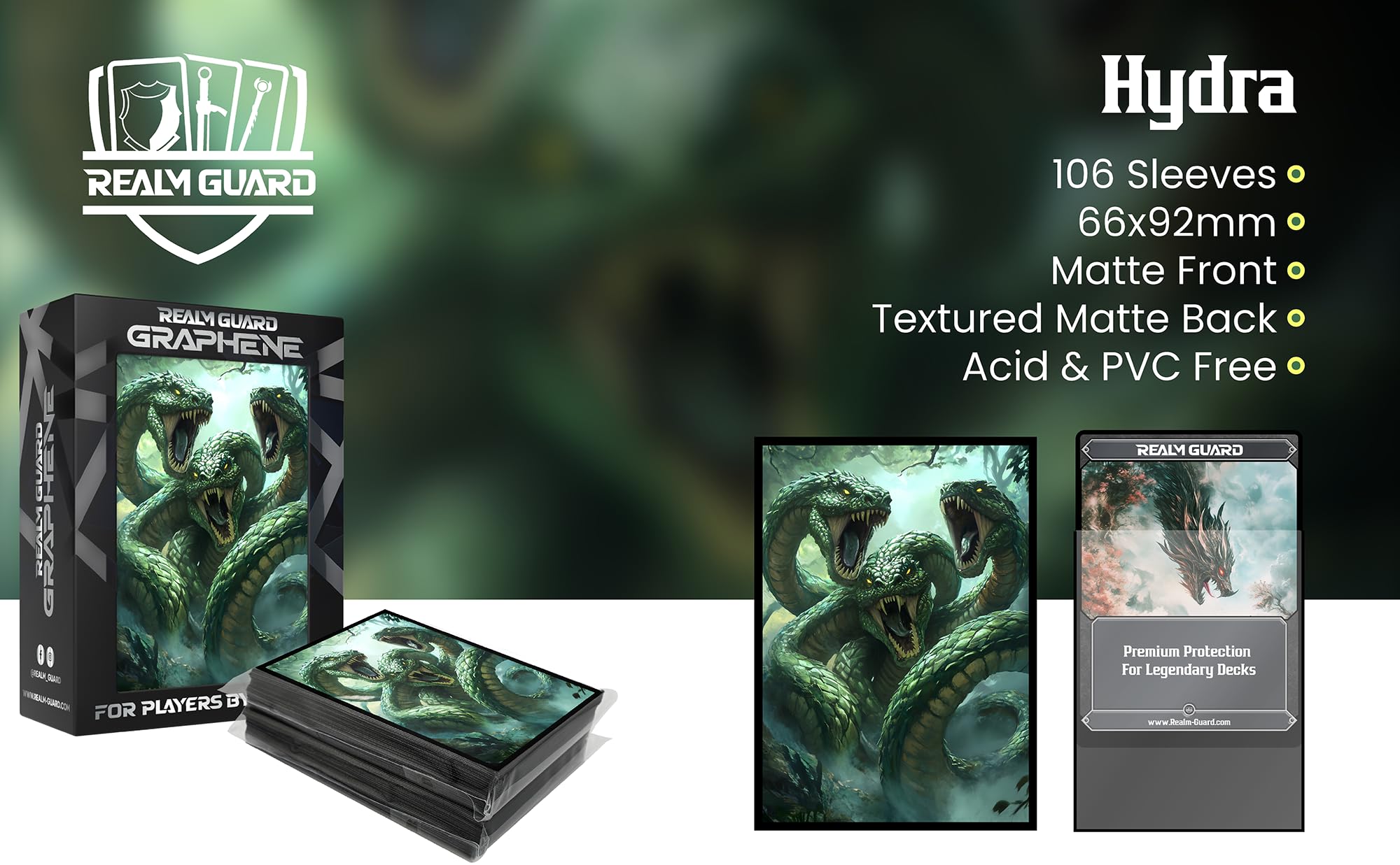 Amazon.com: Realm Guard Graphene -100ct Textured Matte TCG/MTG Art Sleeves ( Hydra) : Toys & Games