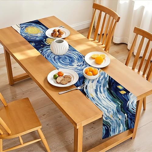 Miniatura 22 de Juego de manteles individuales y camino de mesa de muñeco de nieve y árbol de Navidad, 7 piezas (1 camino de mesa + 6 manteles individuales), diseño