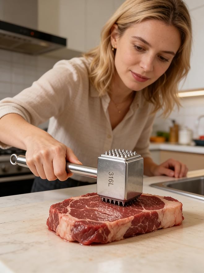 Ablandador de Carne de Acero Inoxidable 316 - Martillo para Carne miniatura 7