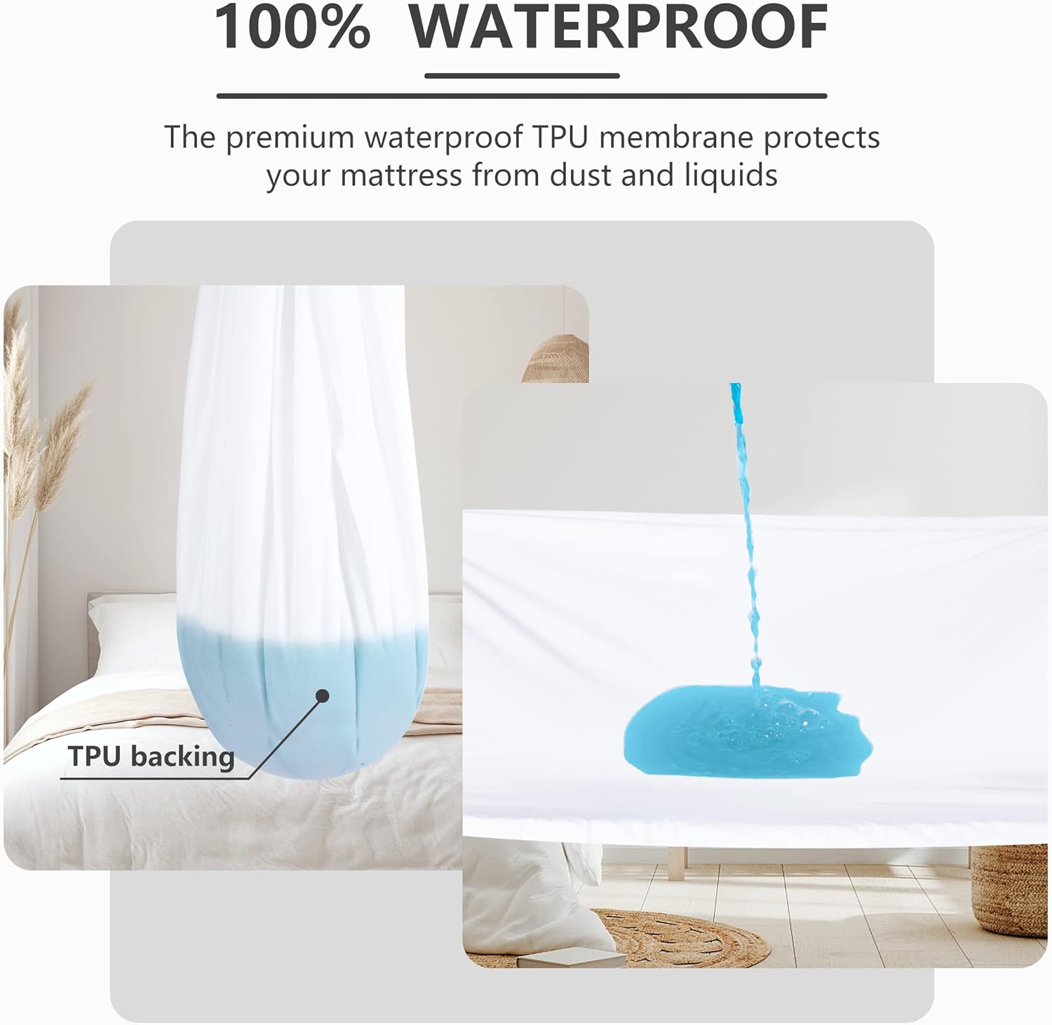 Bundle Ruili-Waterproof Mattress Protector & Micorfiber Terry Pillow Protector, Breathable, Vinyl-Free