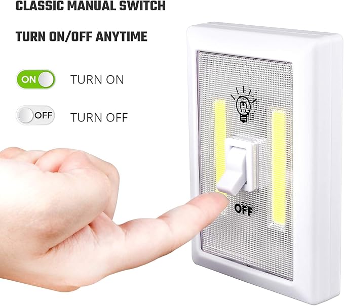 Lzonunl Closet Light, Battery Operated Tap Light, Super Bright Switchlight, Stick On Light Wall Mount Under Cabinet Lighting, Push Night Light for Cupboard, Shed, Basements(4 Pack) photo 6