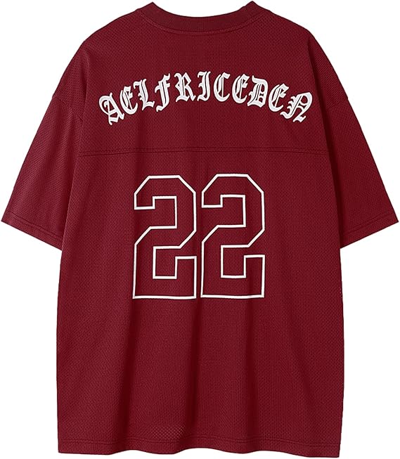 Aelfric Eden Mens Jersey Shirts Mesh Print Number Unisex Oversized Graphic Tees Short Sleeve Casual T Shirt Y2k Tops
