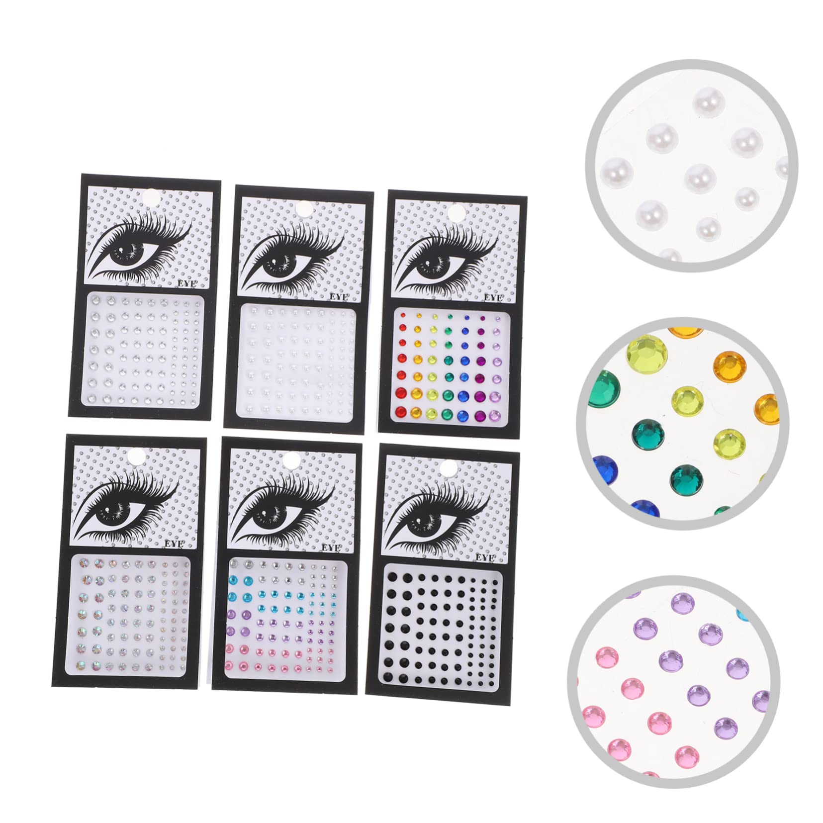 5 Set Di Adesivi Con Gemme Per Il Viso Con Strass Occhi Gioielli Per Il Corpo Decorazioni Acriliche Per Il Viso Per Feste in Costume 6 Fogli * 5