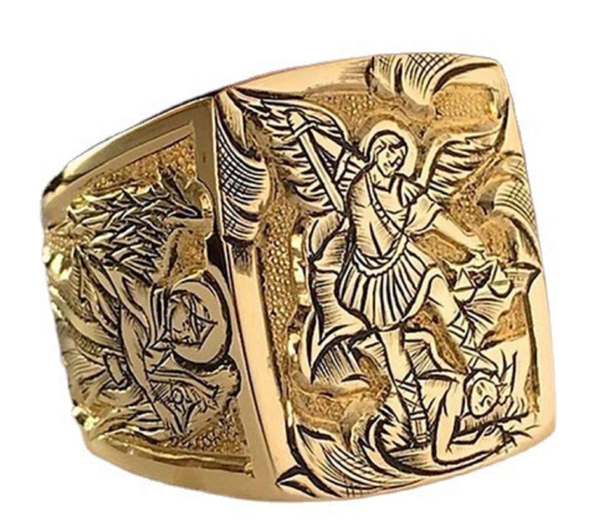 MayiaHey Angel Ring, Angel Wing Ring for Men, Ancient Greek Angel Ring Wing Angel Jewelry, Retro Angel Sword Ring Hip Hop Angel Band Ring Punk Angel Wings Ring for Boys