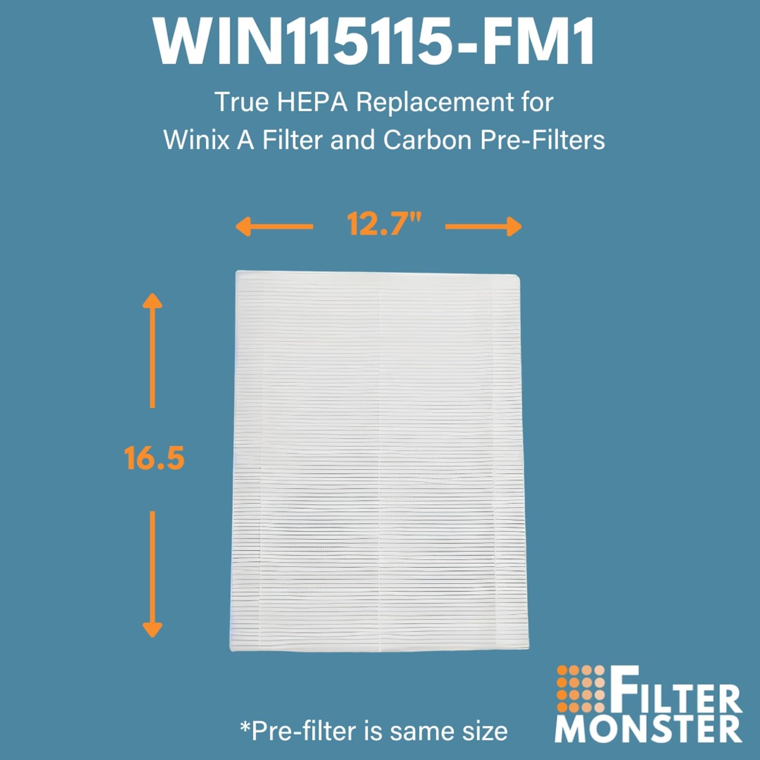 Filter-Monster 115115 Replacement Filter A Combo Compatible with Winix Plasmawave Series Air Purifier Models 6300, P300, 5300, 5500, 5300-2, 6300-2, C535