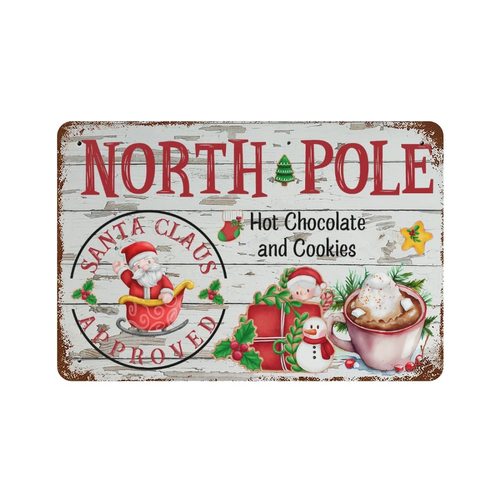 Plaque en métal de Noël style vintage, le cadeau idéal pour amateur de déco de pub