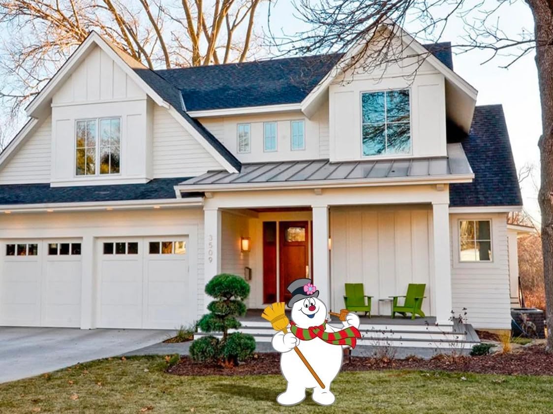 36-Inch Outdoor Snowman Christmas Yard Sign – Festive Winter Holiday Decoration for Lawn, Garden & Porch | Waterproof Corrugated Plastic Christmas Decor