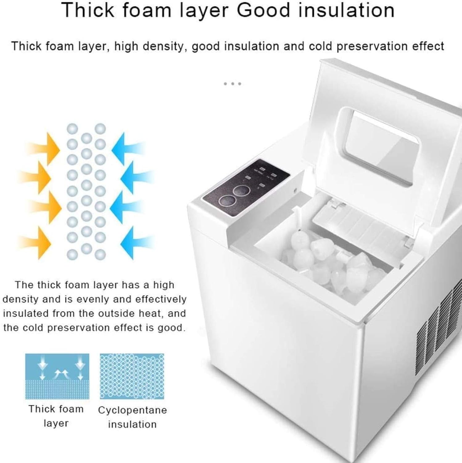 Mini Automatic Ice Maker Electric Bullet Round Block Ice Cube Making Machine 15kgs / 24H Small Bar Milk Tea Coffee Shop